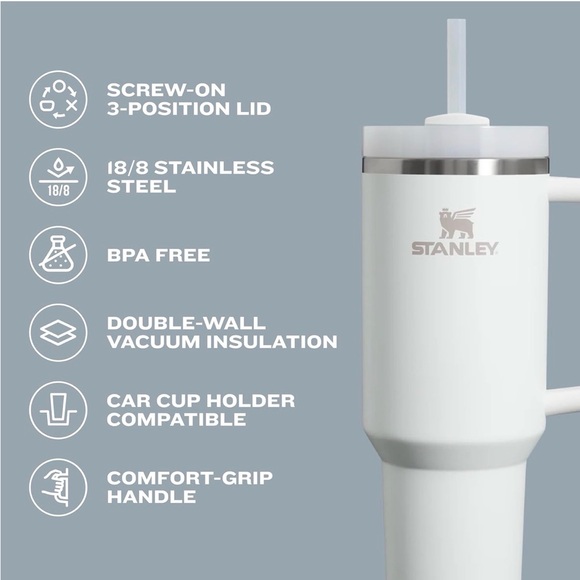 Stanley Quencher H2.0 Tumbler | 30 oz | Mist | Insulated Stainless Steel - Picture 4 of 7